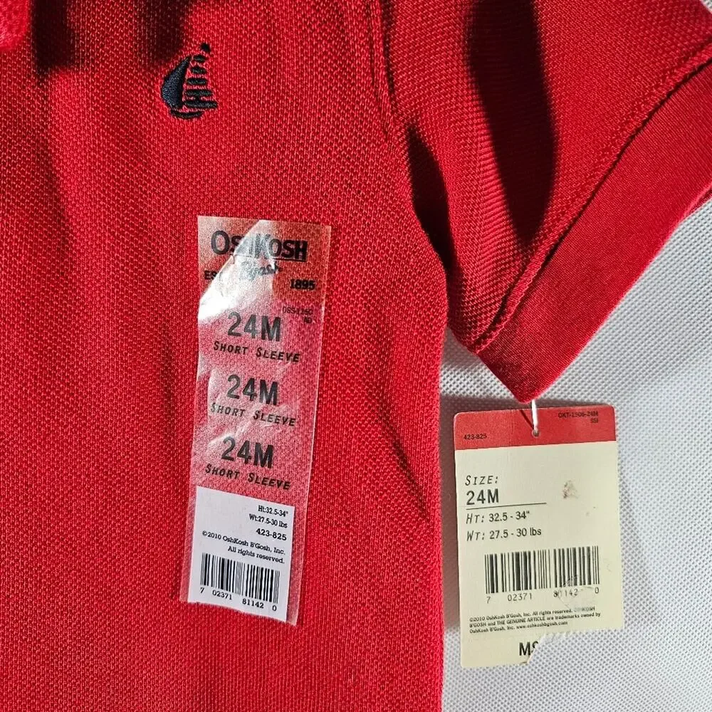 NWT OshKosh B'Gosh Short Sleeve One-piece Snap Closure 24 Months